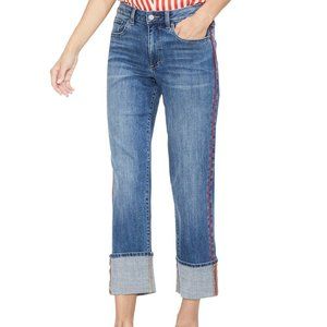 Vince Camuto High Rise Red Pinstripe Jeans